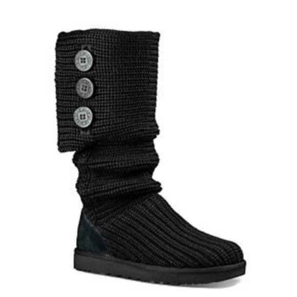 UGG Shoes - UGG Classic Cardy Black Knit Boots